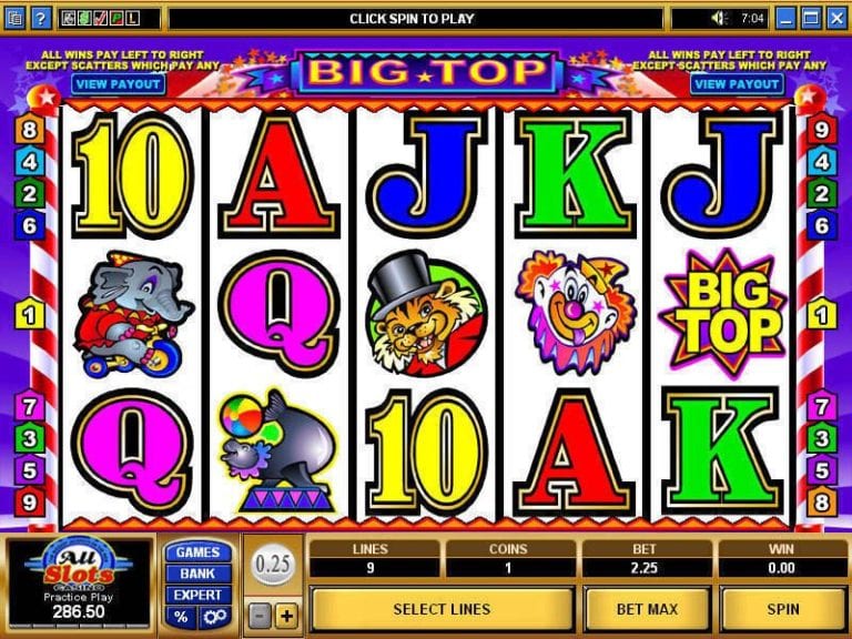 Top 5 Big Top Slots To Spin And Win