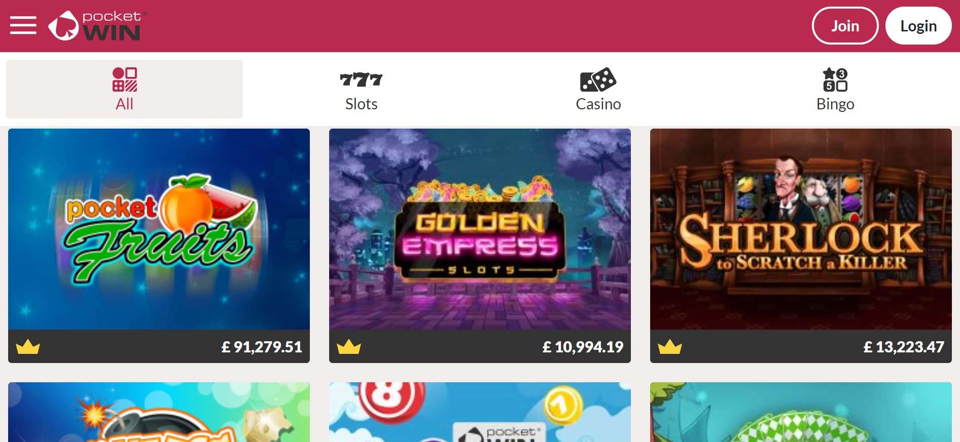 Pocketwin Casino Online