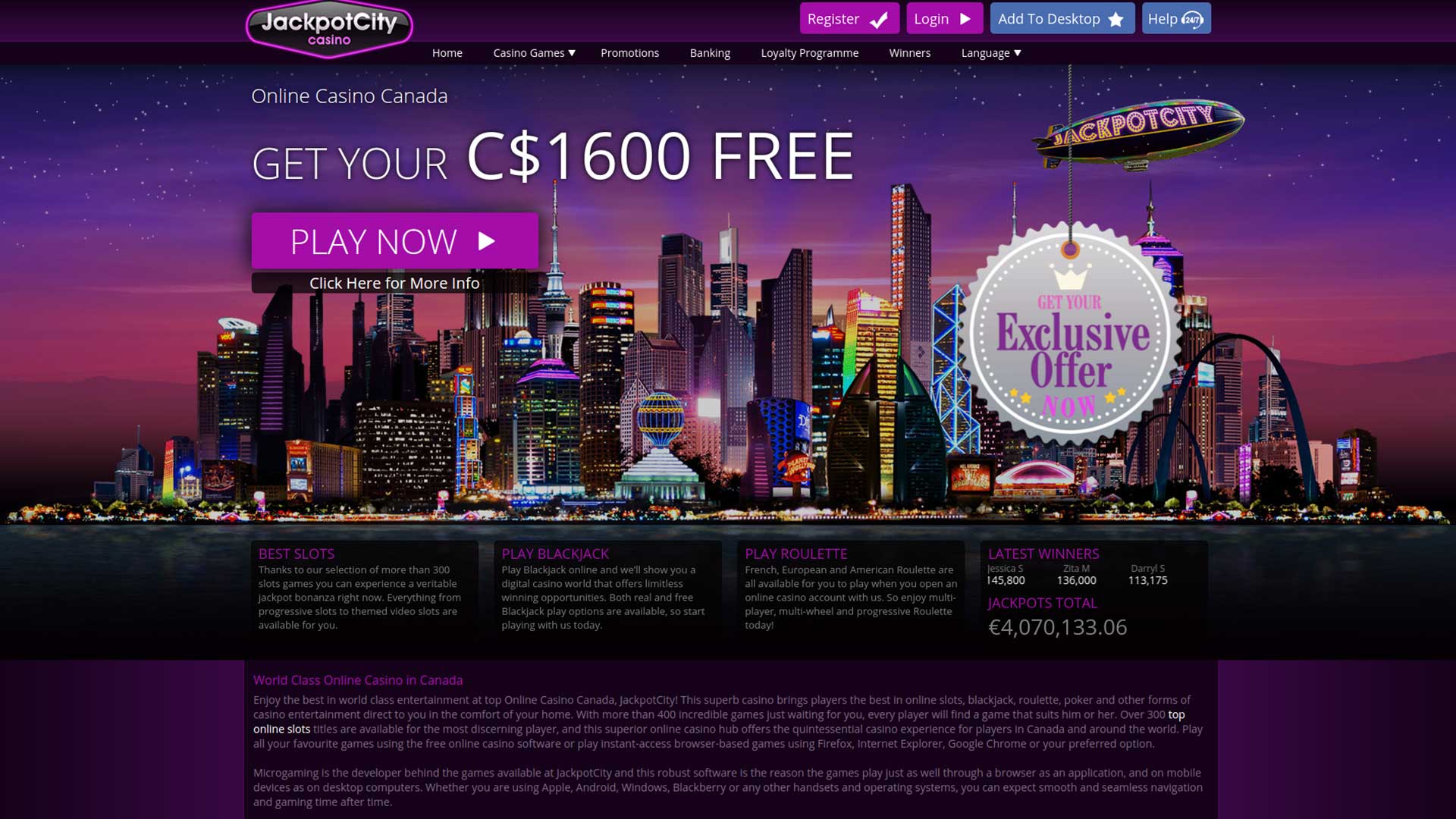 Jackpot City Casino Online