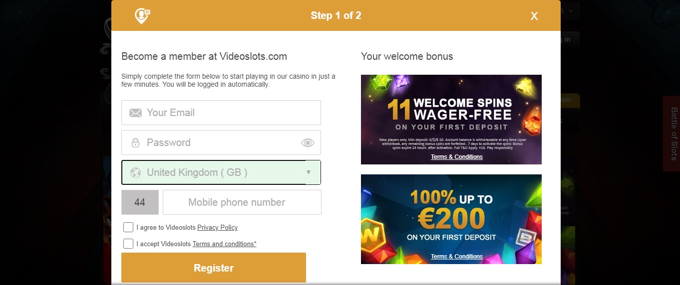 Register Casino Online