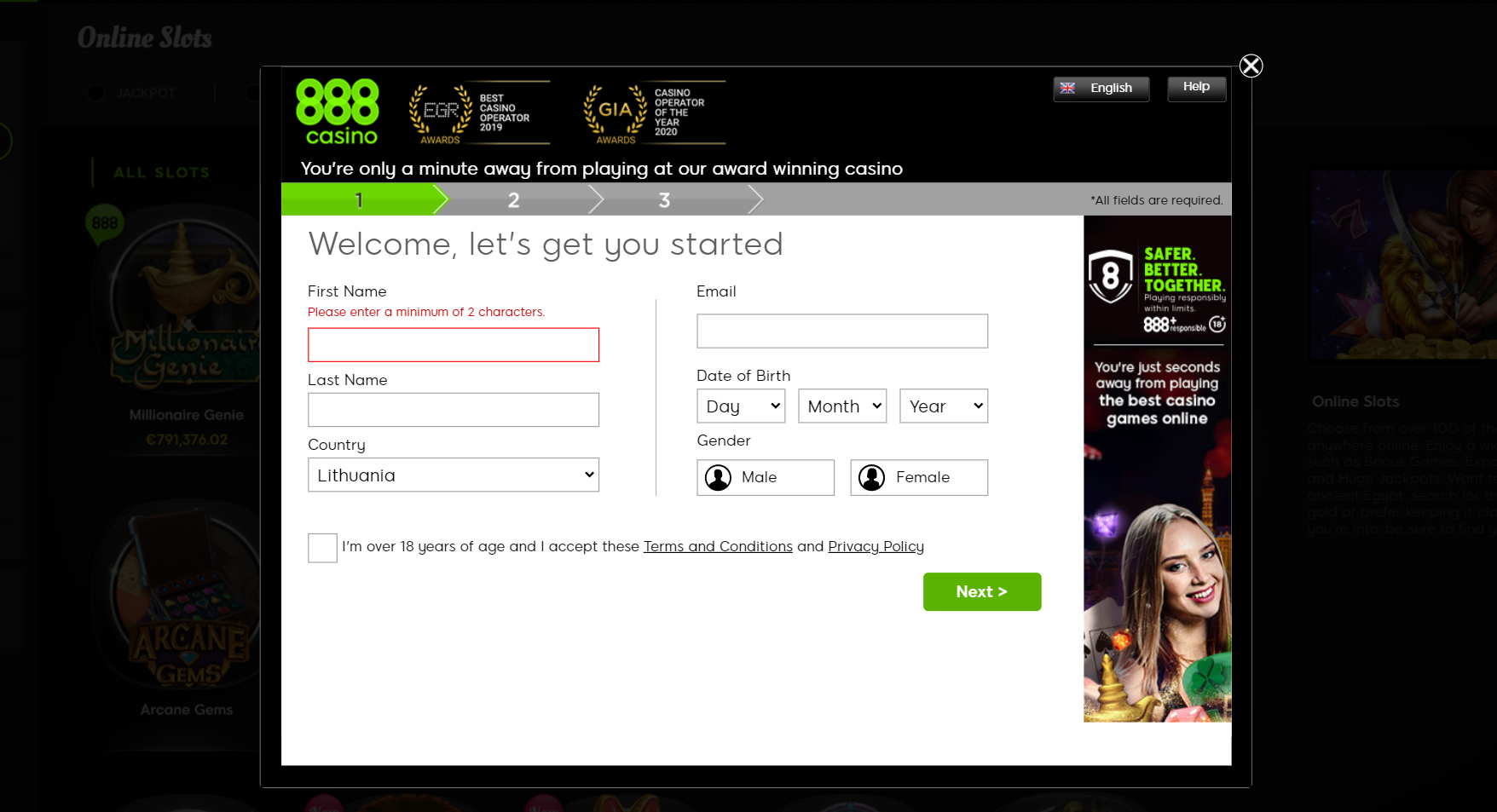 888 Casino Sign Up