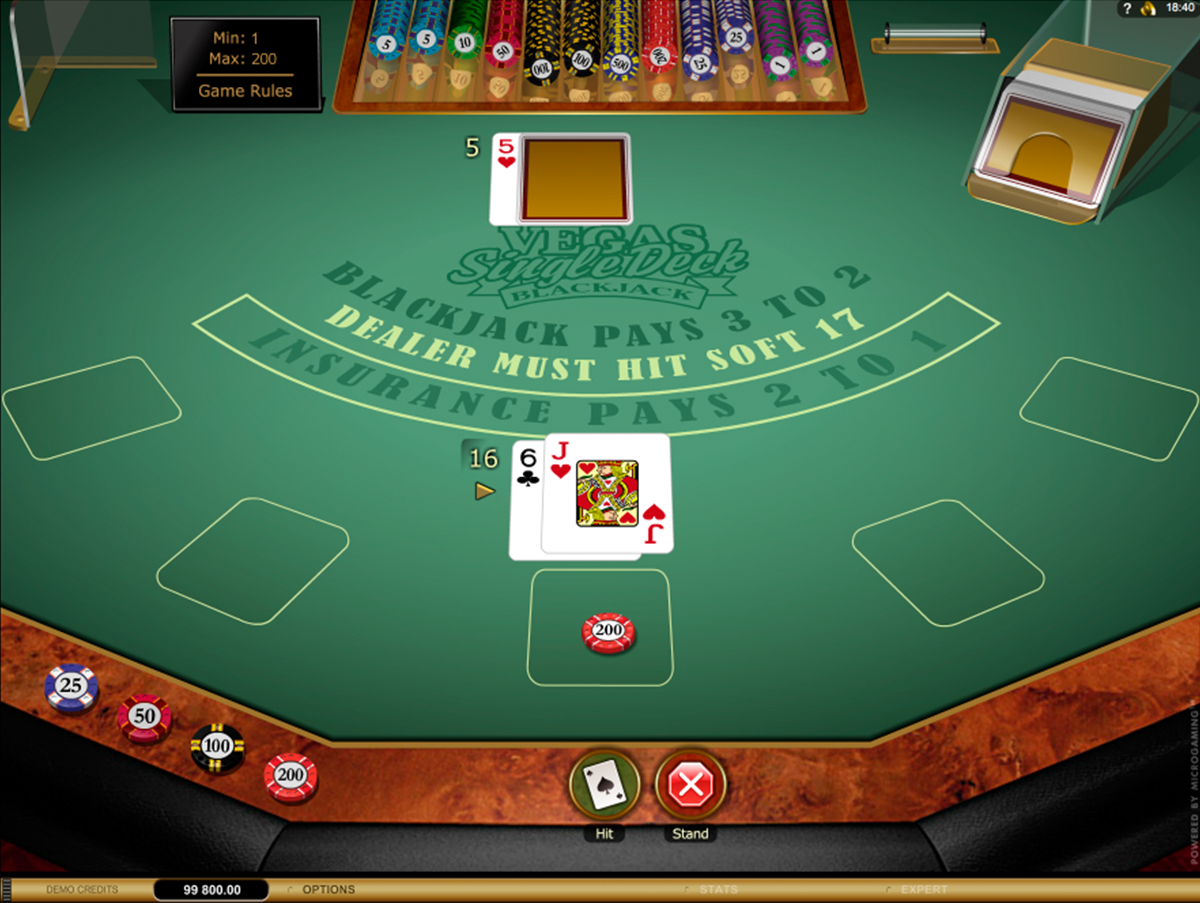 Single Deck Blackjack Online Casino